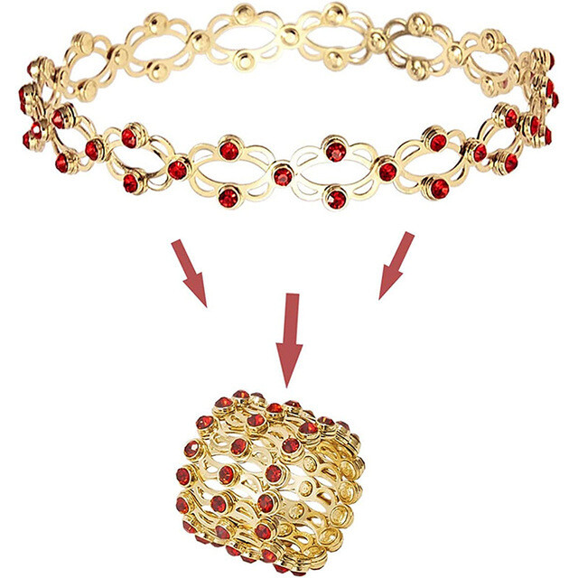 Twist, Stretch, Sparkle: Magic 2-in-1 Ring Bracelet (Red Rhinestone) - Free Shipping + Free Gift Box