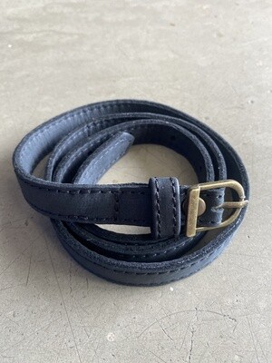 NGOZI Leather Belt 1.5cm Black