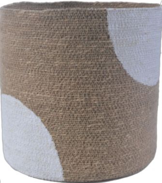 Basket Natural White Half Circle