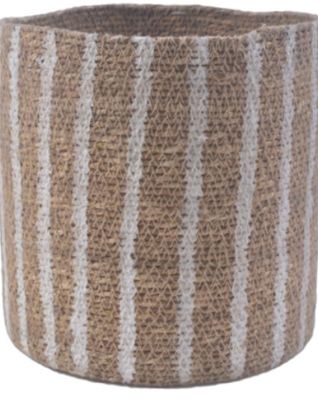 Basket Natural white vertical stripe