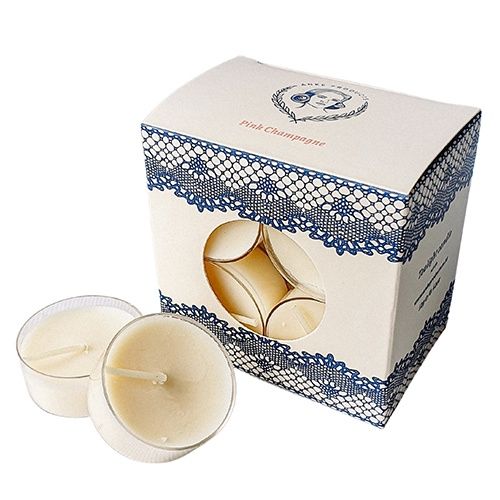 Anke Tea Light Candle, Fragrance: Pink Champagne