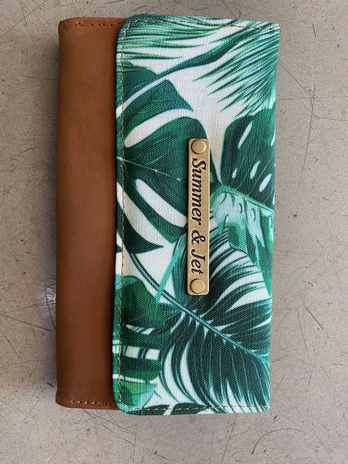 S&amp;J Purse, Colour: Green botanical