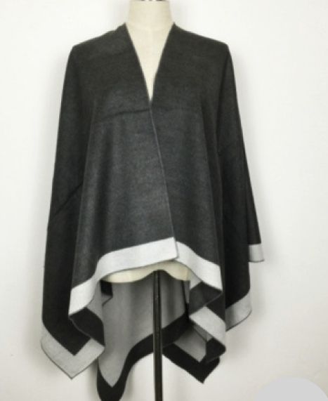 REVERSIBLE SHAWL, Colour: SALT &amp; PEPPER