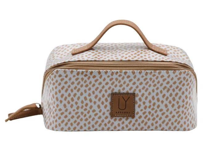 IY Cosmetic Bag - Large, Colour: SCATTER GOLD ON WHITE