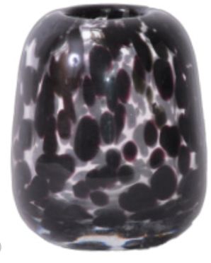 Vase Bud Black and Clear Tortoiseshell