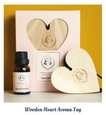 Anke Wooden Heart Aroma Tag