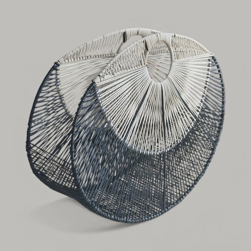 Woven Beach bag, Design: Black