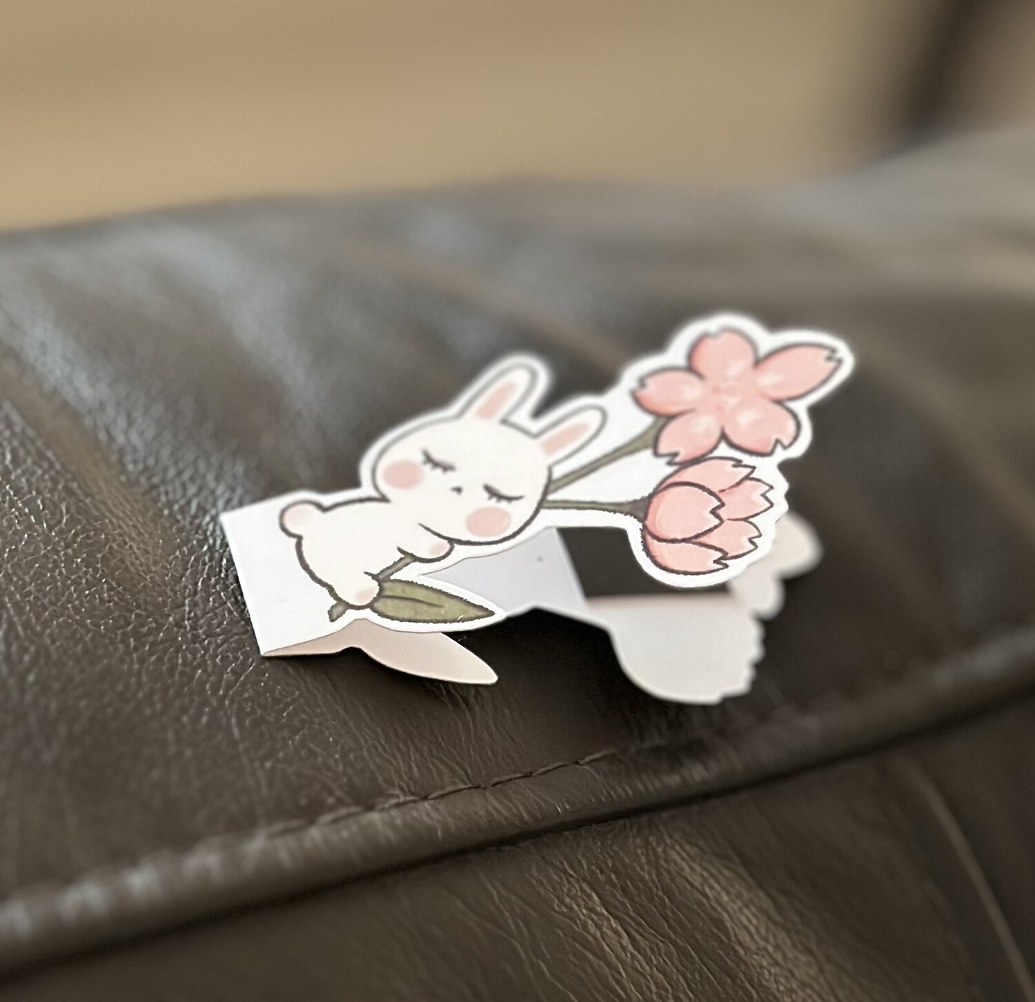 Sakura Rabbit Book Mark - White Rabbit Book Mark