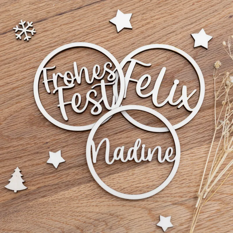Geschenkanhänger „Frohes Fest“ – Einzel &amp; Set