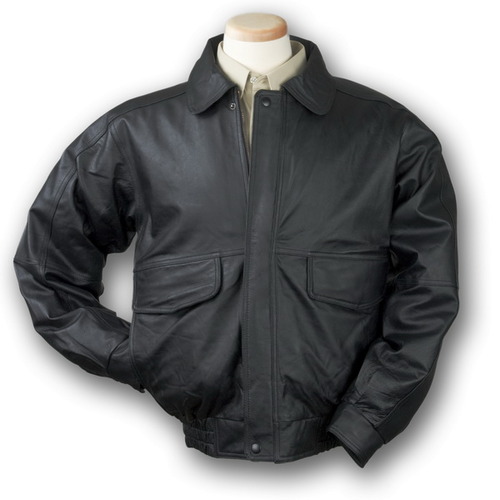 Men's Buffed Bomber Leather Jacket