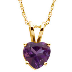 Heart Gemstone 14K Yellow Gold Necklace