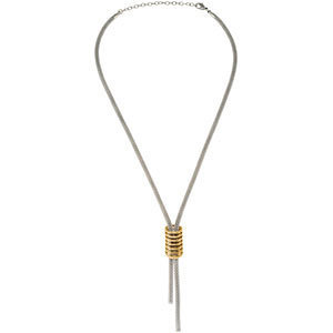 Stainless Steel Mesh Lariat Necklace + Bracelet (Set)