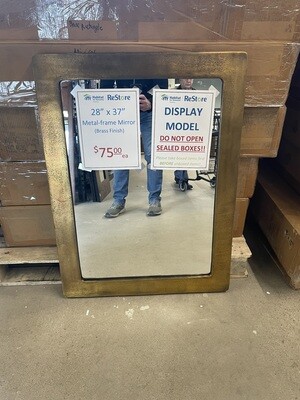 Metal-Frame Mirror with Brass Finish