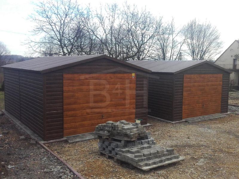 Mētāla garāža 4x5 m (koka imitācija)