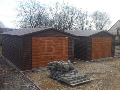 Mētāla garāža 4x5 m (koka imitācija)