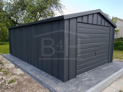 Metāla garāža 4x6 m (ar paceļamiem vārtiem)