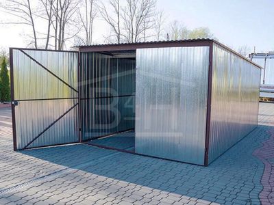 Metāla garāža 3x5 m (ar divviru vārtiem)