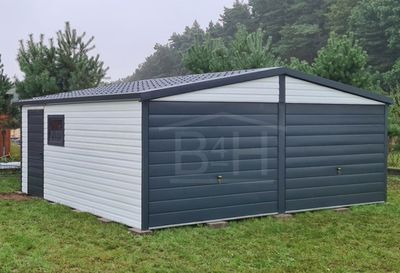 Metāla garāža ar diviem vārtiem 6x6 m
