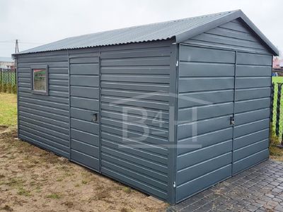 Metāla garāža 3x5 m (durvis + logs)