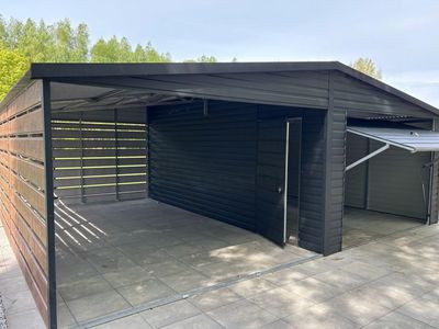 Metāla garāža ar nojumi 7x5 m