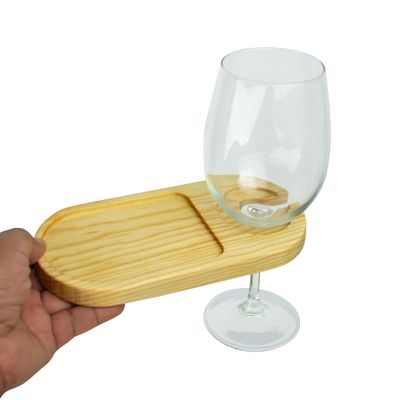 Mini tabla porta copa de vino (Recta)