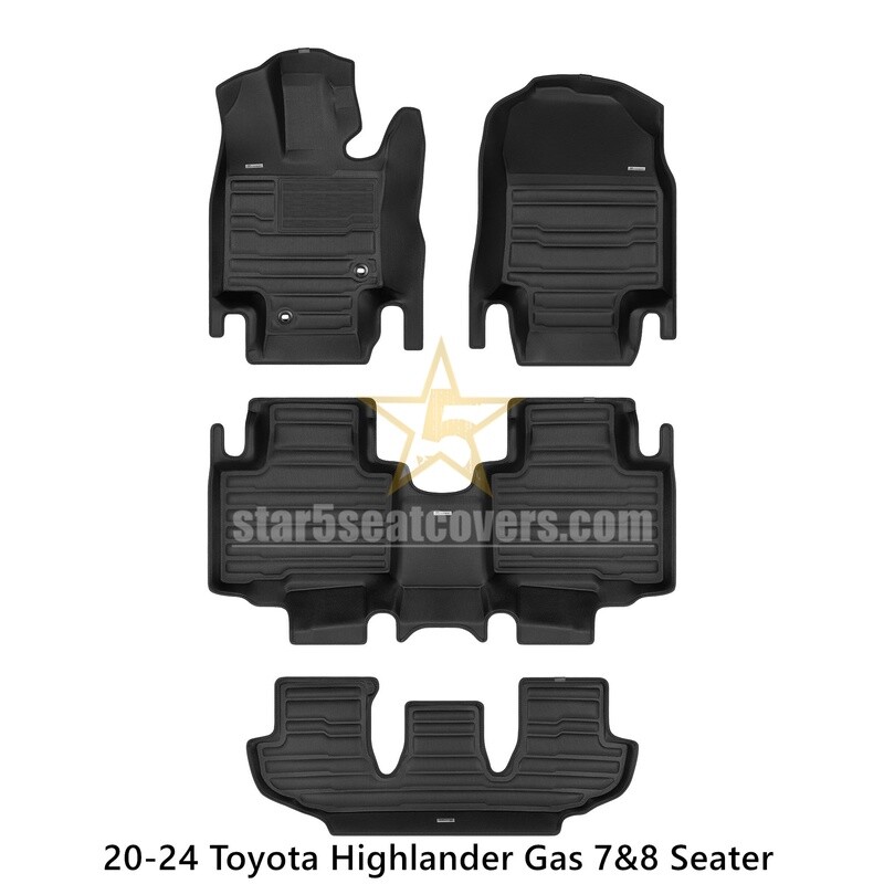 2020 - 2024 TuxMats Toyota Highlander Floor Mats