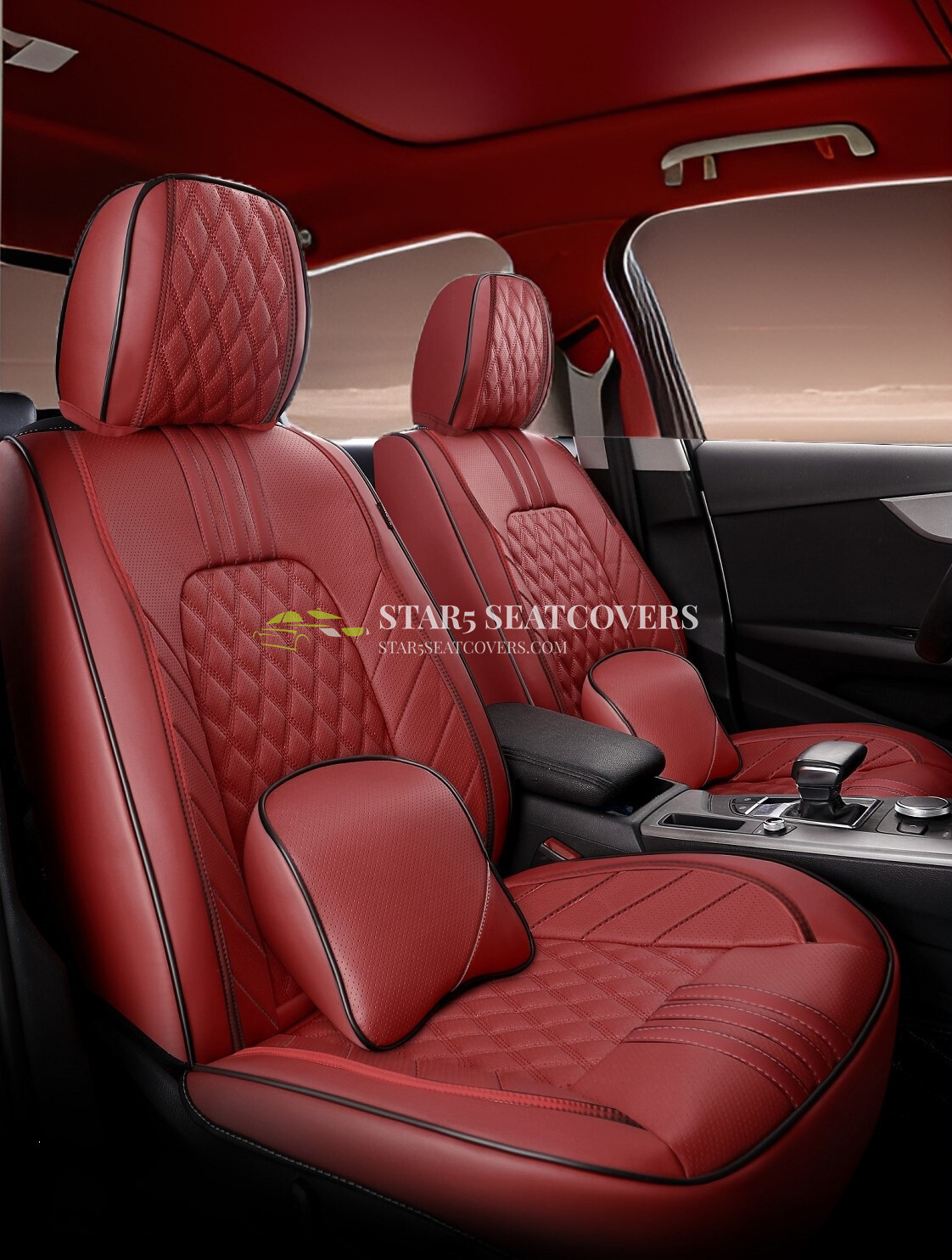 Burgundy - Star5 Diamond Series Seat Cover Set