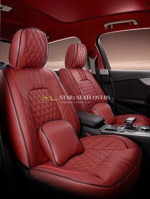 Burgundy - New Upgraded Premium 6D Seat Cover Set
