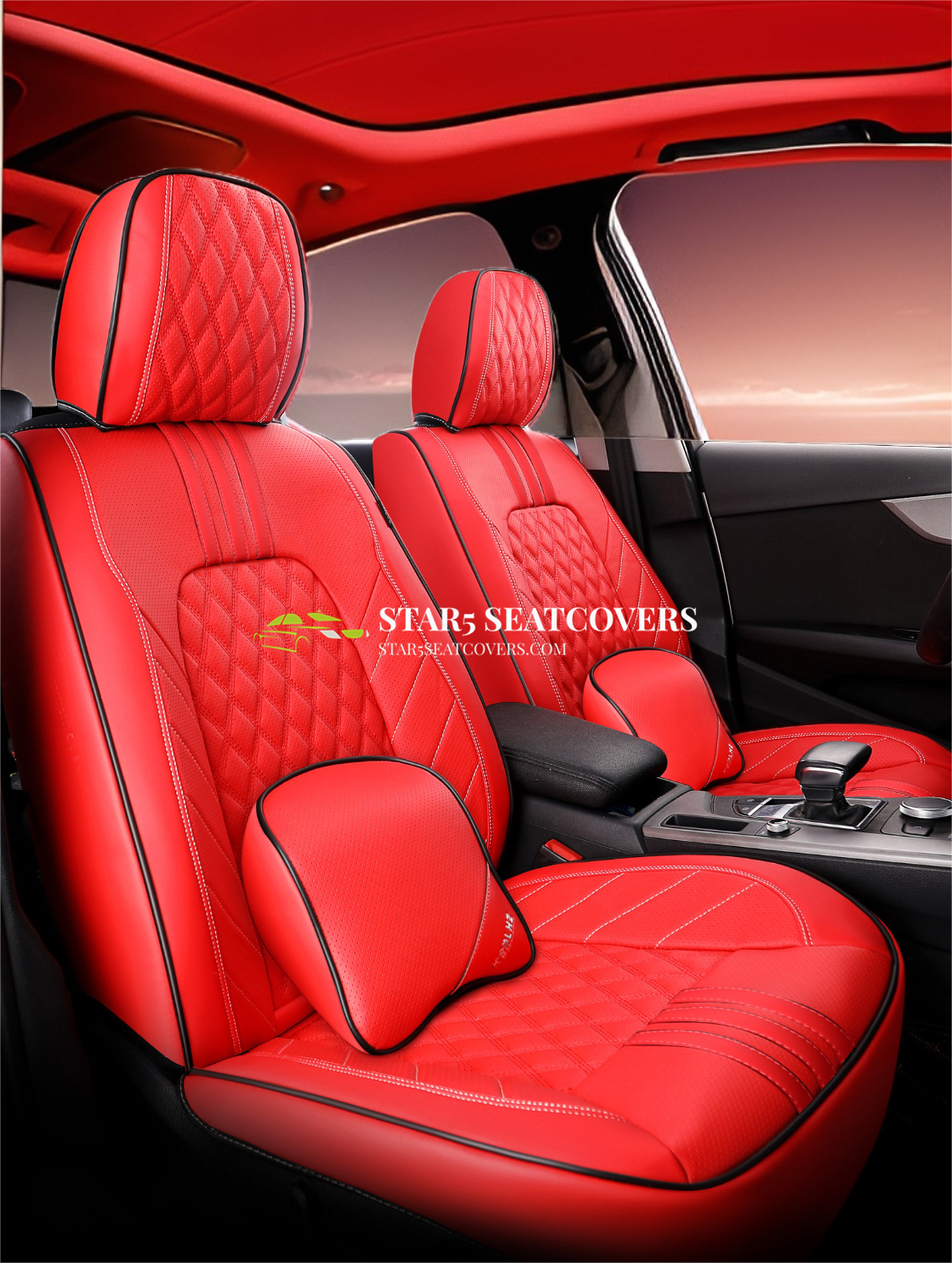 Red - Star5 Diamond Series Seat Cover Set