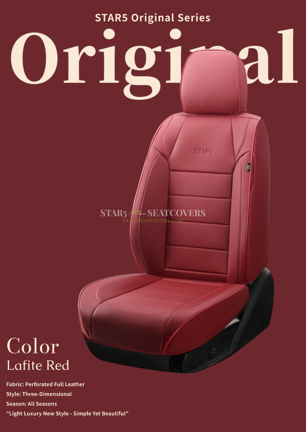 Lafite Red - Star5 Premium Original Series Seat Cover Set