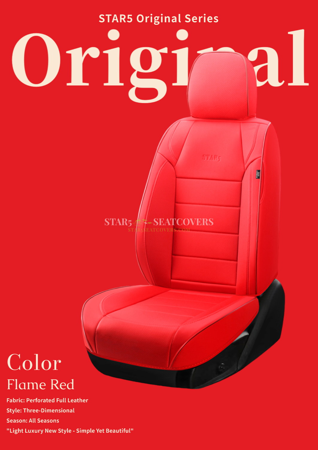 Flame Red - Star5 Premium Original Series Seat Cover Set