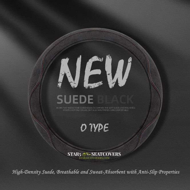 Black - O Type - Star5 Premium Suede Steering Wheel Cover