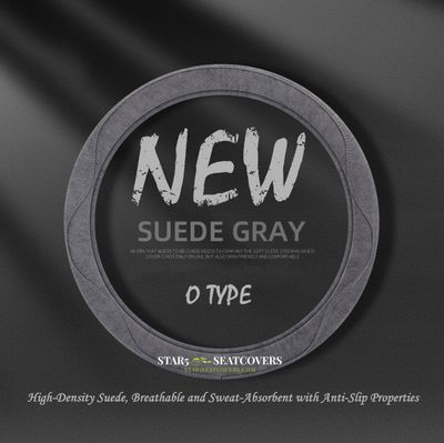 Gray - O Type - Star5 Premium Suede Steering Wheel Cover