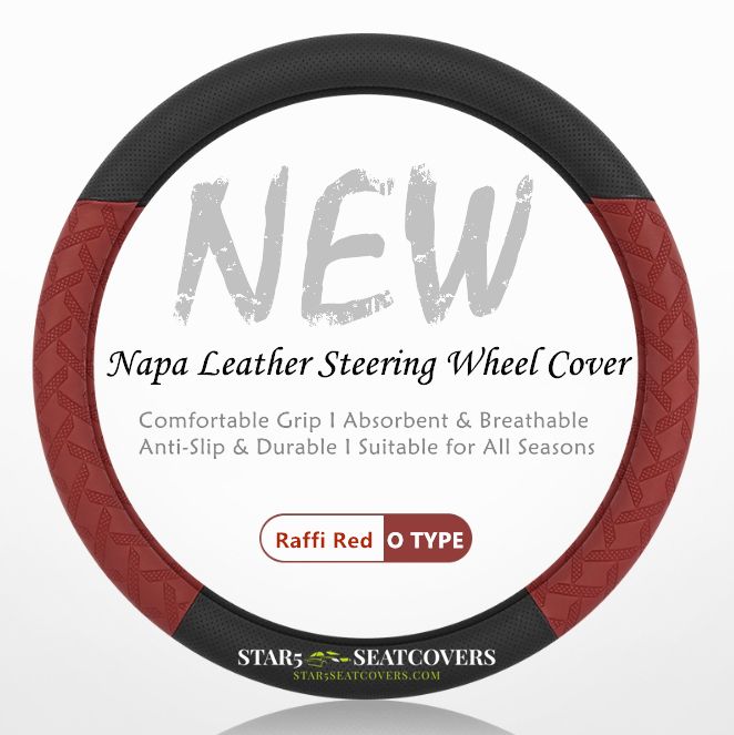 Wine - O Type - Star5 Premium Napa Leather Steering Wheel Cover