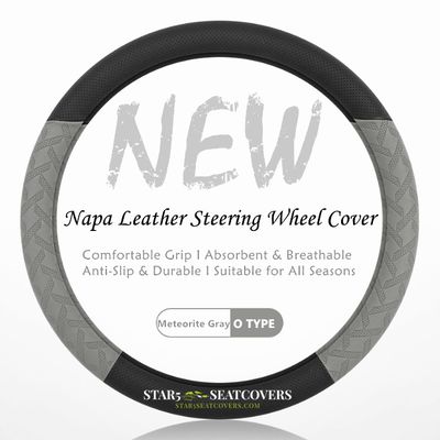 Gray - O Type - Star5 Premium Napa Leather Steering Wheel Cover