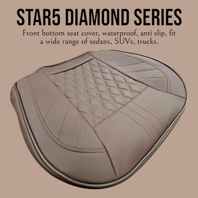 Coffee - Star5 Diamond Series Front Bottom Seat Cover