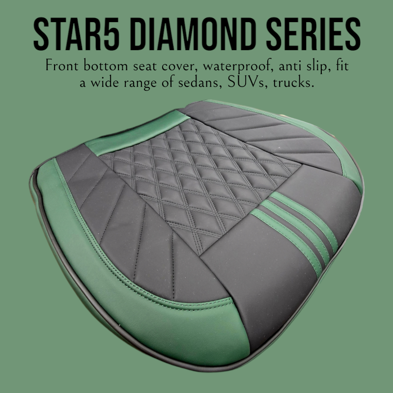 Green - Star5 Diamond Series Front Bottom Seat Cover