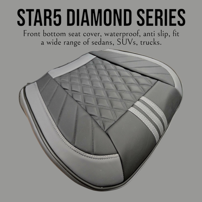 Gray - Star5 Diamond Series Front Bottom Seat Cover