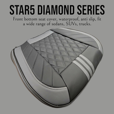 Gray - Star5 Diamond Series Front Bottom Seat Cover