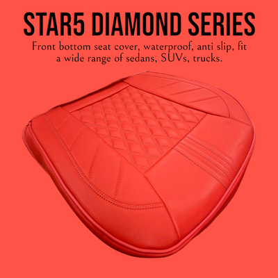 Red - Star5 Diamond Series Front Bottom Seat Cover