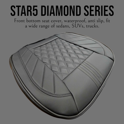 Black - Star5 Diamond Series Front Bottom Seat Cover