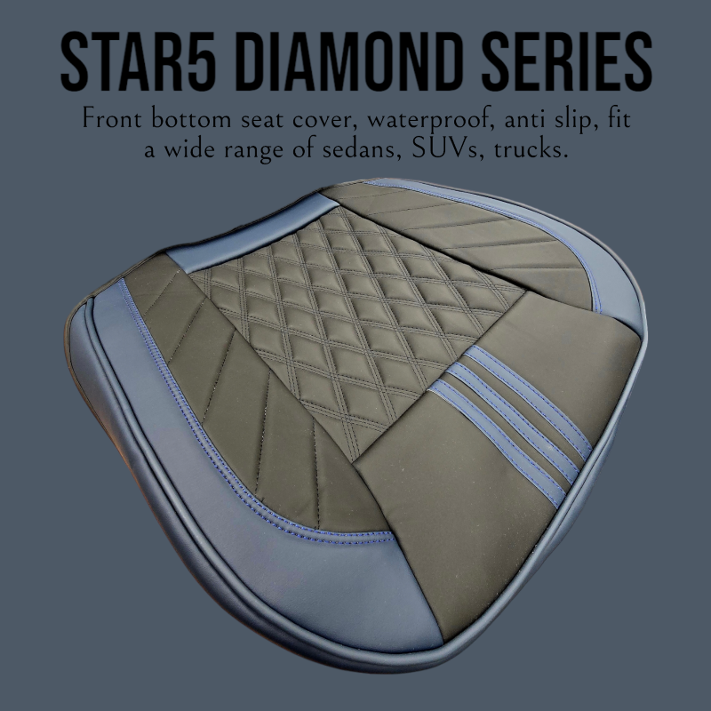 Blue - Star5 Diamond Series Front Bottom Seat Cover