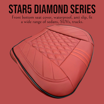 Burgundy - Star5 Diamond Series Front Bottom Seat Cover