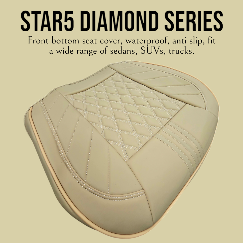 Beige - Star5 Diamond Series Front Bottom Seat Cover