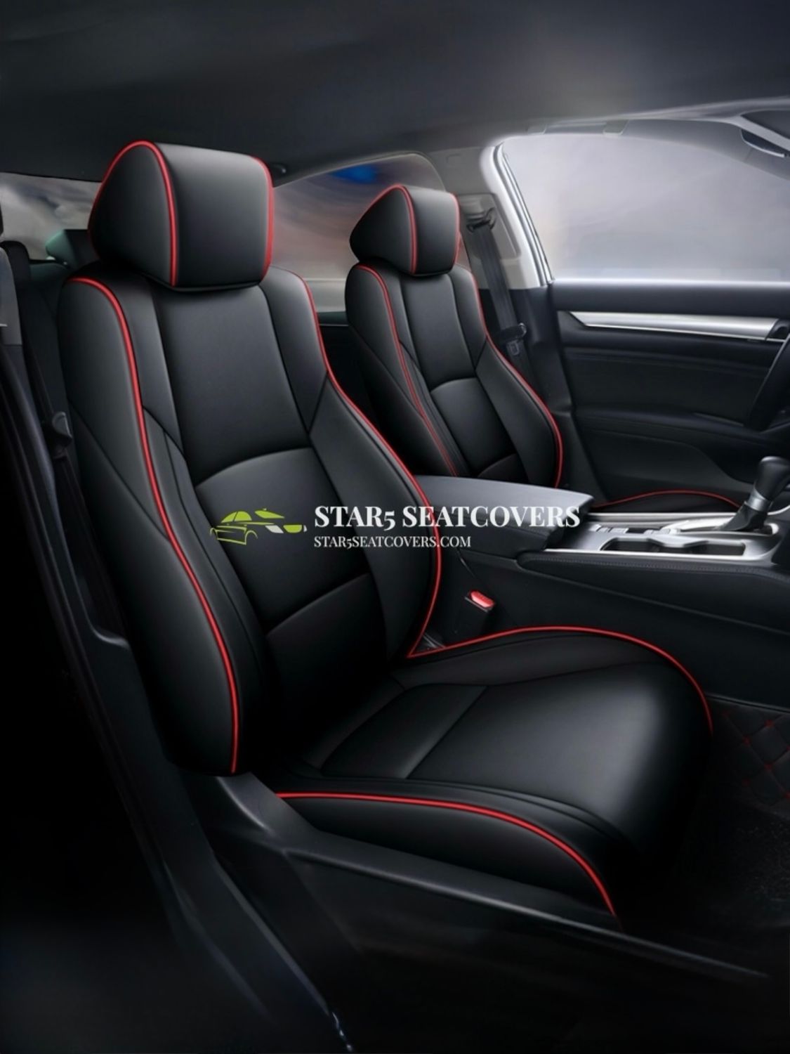 Black(R) - Honda Accord (18-22) Custom Fit Seat Cover Set