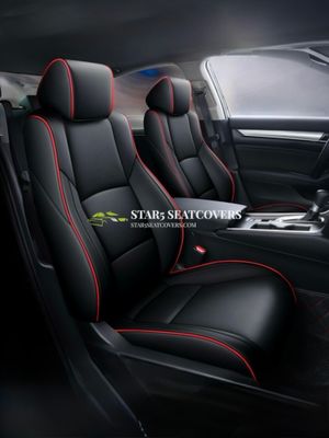 Black(R) - Honda Accord (18-22) Custom Fit Seat Cover Set