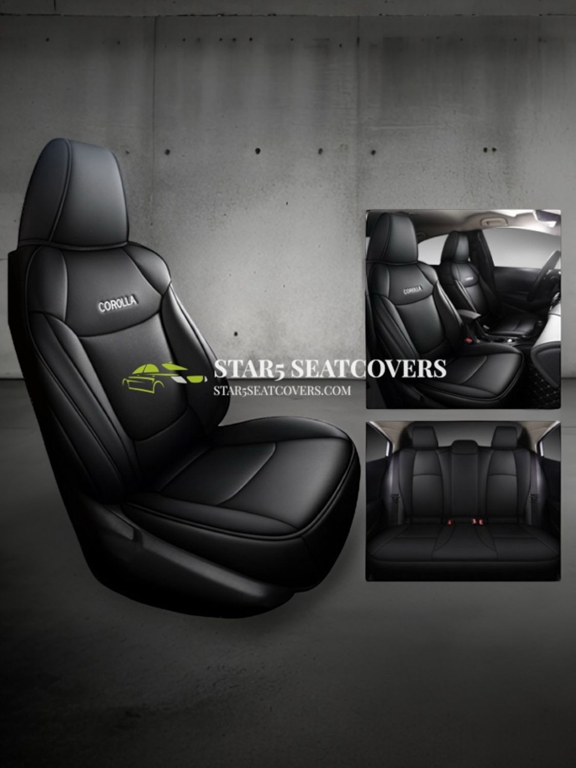 Black - Toyota Corolla (20-24) Custom Fit Seat Cover Set