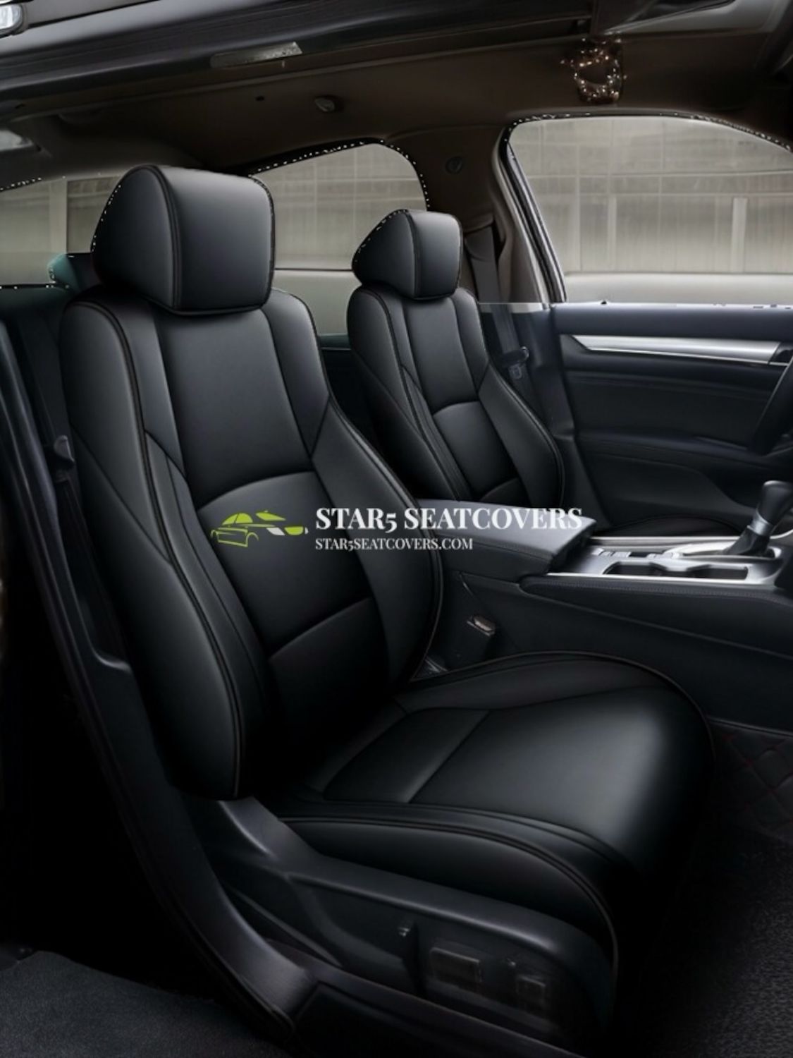 Black - Honda Accord (18-22) Custom Fit Seat Cover Set
