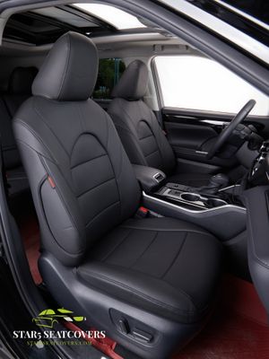 New Premium Toyota Highlander (20-25) 2nd Row Bench 8-Seater Custom Seat Cover Set - Black
