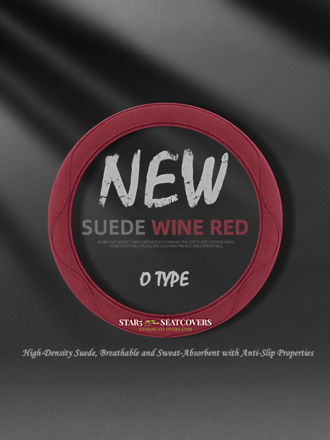 Wine - O Type - Star5 Premium Suede Steering Wheel Cover